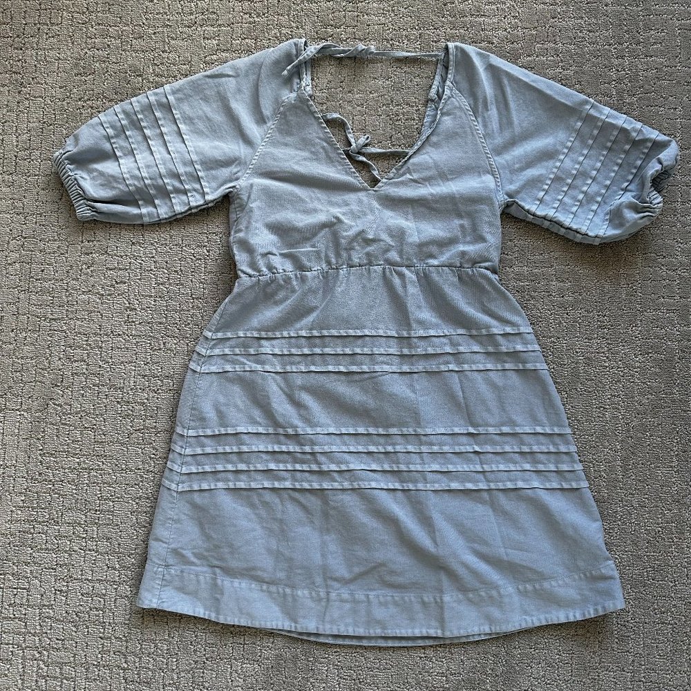 Casual Dress - Blue Soft Denim-Like material
